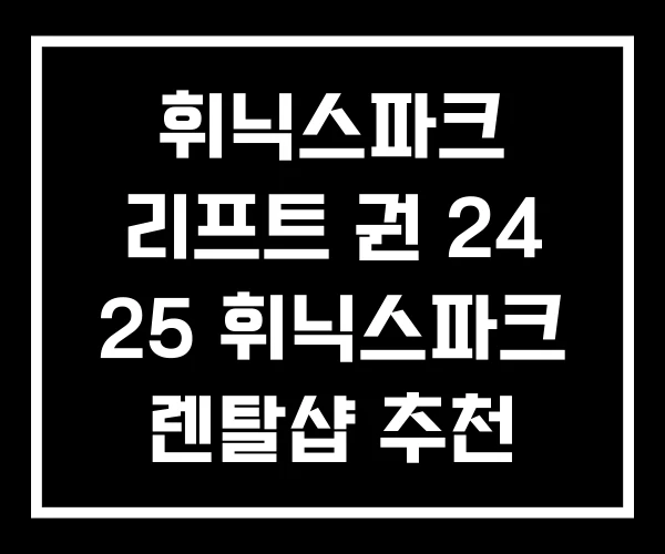 휘닉스파크 리프트 권 24 25 휘닉스파크 렌탈샵 추천